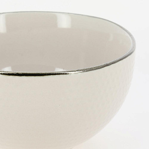 Салатник 13,6см/600мл LUCKY Точки металлическая кайма бежевый керамика 000000000001211239