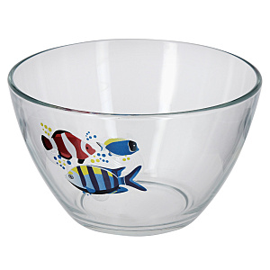ЯРКИЕ РЫБКИ Салатник 19см ОСЗ Гладкий микс стекло 000000000001171621