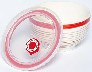 Салатник 14см/750мл ELRINGTON АЭРОГРАФ Янтарный день с крышкой керамика 000000000001210602