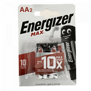 Батарейка ENERGIZER MAX ALKALINE AA 2шт E91 щелочные E301532801 000000000001126200