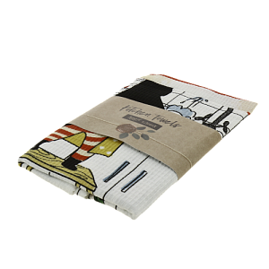 Набор кухонных полотенец 2шт 35х60см Доляна Котик на кухне 100%хлопок 000000000001206665