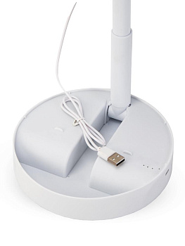 Вентилятор настольный 16,8х8,7х36см 5В 5Вт складной 1скорость регулировка наклона регулировка высоты питание от USB белый пластик 000000000001227267