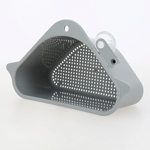 Органайзер кухонный/органайзер на раковину 25,5х14х10см DE'NASTIA угловой с присоской серый пластик 000000000001212528