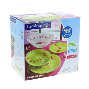 Столовый набор Kashima Green Luminarc, 19 предметов 000000000001062320