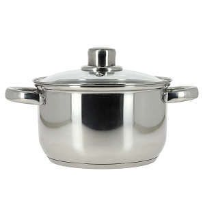 Кастрюля 2,6л 18х10см MOULIN VILLA VITA стеклянная крышка нержавеющая сталь 000000000001153957