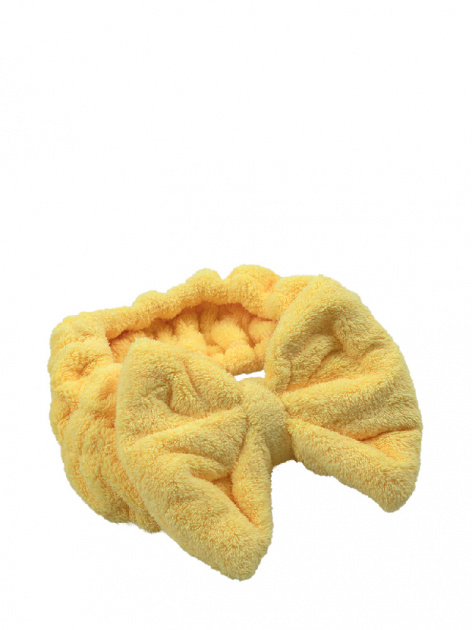 Повязка для волос 9х45см DE'NASTIA желтый микрофибра полиэстер-80%/полиамид-20% 000000000001192426