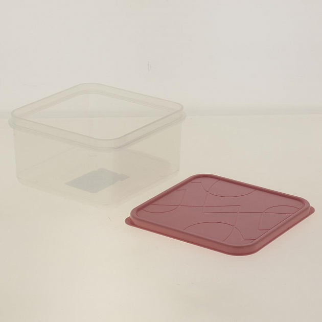 Контейнер для продуктов Amore квадратный 0,7л клубнич лед с декором Тюльпаны GR1854КЛ-ТП 000000000001190752