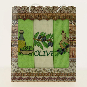 Набор полотенец 47*60, 3шт.100%хл.ваф с вышивкой ДТ, 80582 000000000001188793