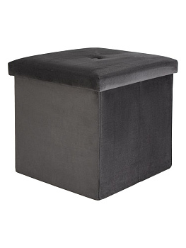 Пуфик складной 38х38х38см куб графит велюр 000000000001226412