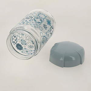 Банка 600мл RENGA Узор с пластиковой крышкой стекло 000000000001203276