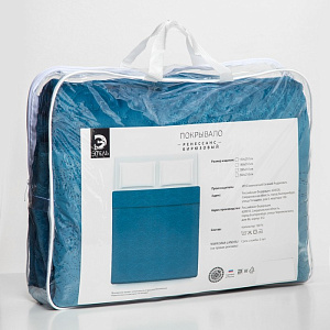 Покрывало Этель "Ренессанс" Бирюзовый 240х210±5см, пл.300г/м2, бархат, 100% полиэстер 4637237 000000000001200160