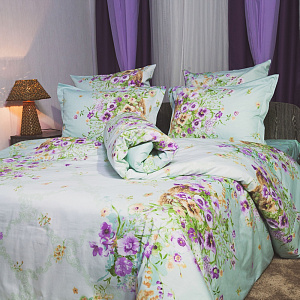 Комплект постельного белья семейный DE'NASTIA Сатин Новелла 4 наволочки C010419 000000000001123890