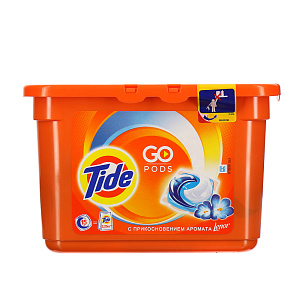 Жидкий стиральный порошок в растворимых капсулах C прикосновением аромата Lenor Tide P&G, 25.2г, 15 шт. 000000000001124604