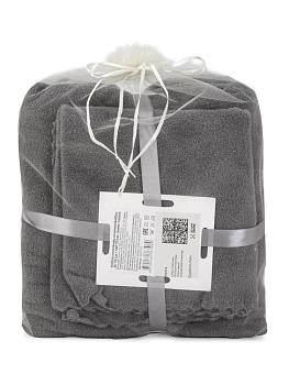 Набор полотенец 35х75см+140х70см темно-серый микрофибра полиэстер 000000000001229655