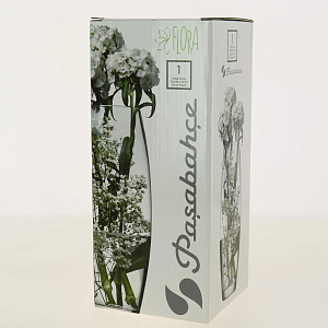 Ваза стеклянная бочка высотой 26 см, Тонировка Молочная, золотой ободок.7736/250/rt002 000000000001191041