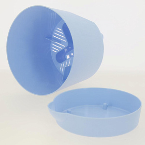 Горшок для цветов 2л FORA с поддоном голубой пластик 000000000001187367