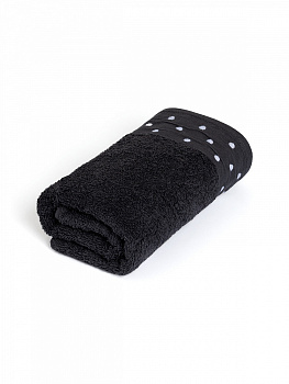Полотенце махровое 50x90см LUCKY Бордюр горошек графит хлопок 000000000001227725