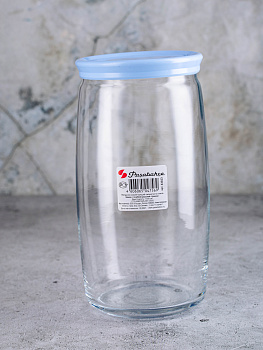 CESNI Банка для сыпучих продуктов 1,5л PASABAHCE Blue стекло/пластик 43023BlueSL 000000000001057185