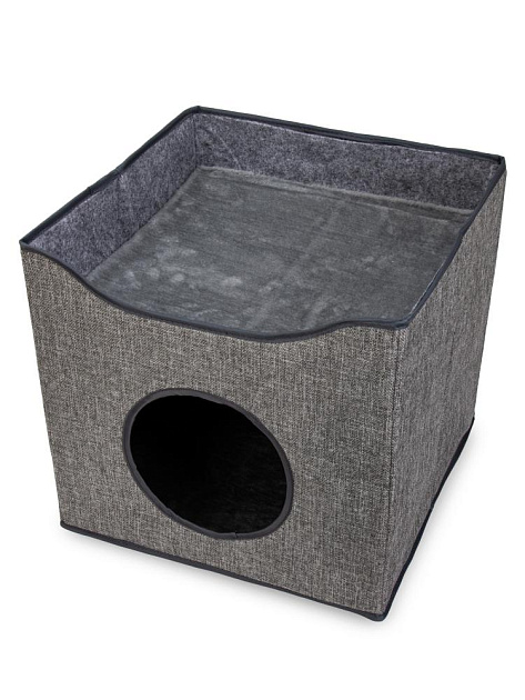 Домик с лежанкой и когтеточкой для животных 40х40х37см полиэстер 000000000001229104