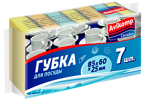 Губка для посуды 8,5х6х2,5см 7шт CLEIN SET 000000000001091733