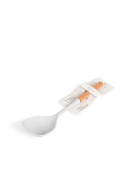 Ложка кулинарная 33x6x4,5см DE'NASTIA Силвуд деревянная ручка светло-серый силикон/бук 000000000001227996