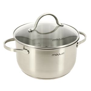 Кастрюля 3,5л 20x11,5см MOULIN VILLA Crystal стеклянная крышка алюминий 000000000001204848