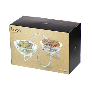 Двойная чаша на подставке Loop Black+Blum 000000000001123297