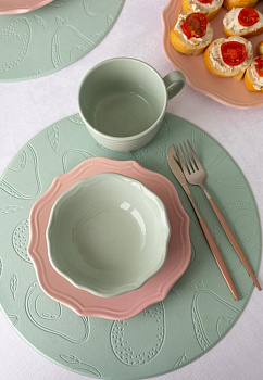 Тарелка десертная 21см DE'NASTIA Romeo розовый матовый керамика 000000000001216764