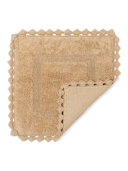 Коврик для туалета 50x50см DE'NASTIA кружево золото хлопок 100% 000000000001207091