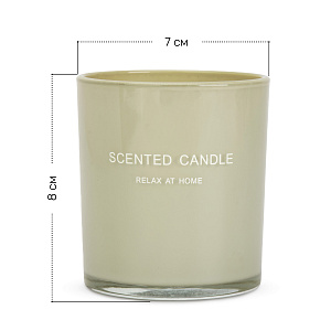 Свеча в стакане 8х7см Flame бежевая 000000000001220774