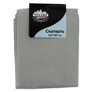Скатерть рогожка ПОСУДА ЦЕНТР 140x180см серый 100%Хлопок PC02372 000000000001200526