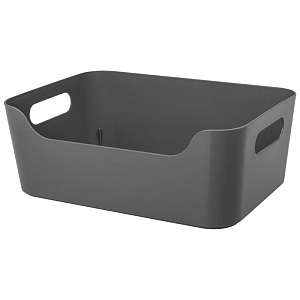 Корзинка 34х24х14см 10л ECONOVA SCANDI серый пластик 000000000001222762