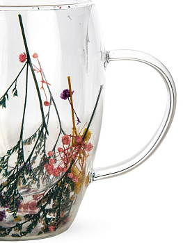 Кружка 350мл Цветы в ассортименте стекло 000000000001223478