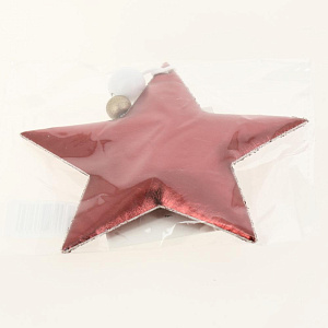 Новогоднее подвесное украшение Блестящая красная звезда из полиуретана 10,5x1,5x10,5см 81436 000000000001201827