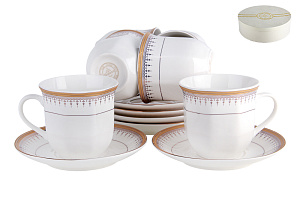 Набор чайный 6/12 форма ребристая 200мл подарочная упаковкаГолден лайн,NBJ12-G09 000000000001193534