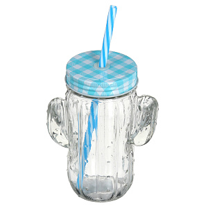 Кружка-банка 400мл Кактус стекло 000000000001170138