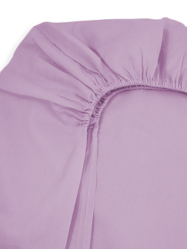 Проcтыня натяжная DE'NASTIA БЯЗЬ 180x200+25см 100%Хлопок сиреневый C010740 000000000001192972
