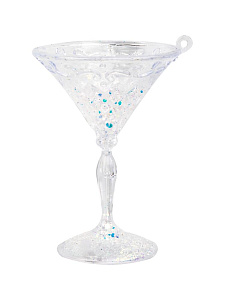 Декоративное украшение Бокал на елку 10,5см перламутр пластик 000000000001228111