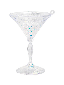 Декоративное украшение Бокал на елку 10,5см перламутр пластик 000000000001228111