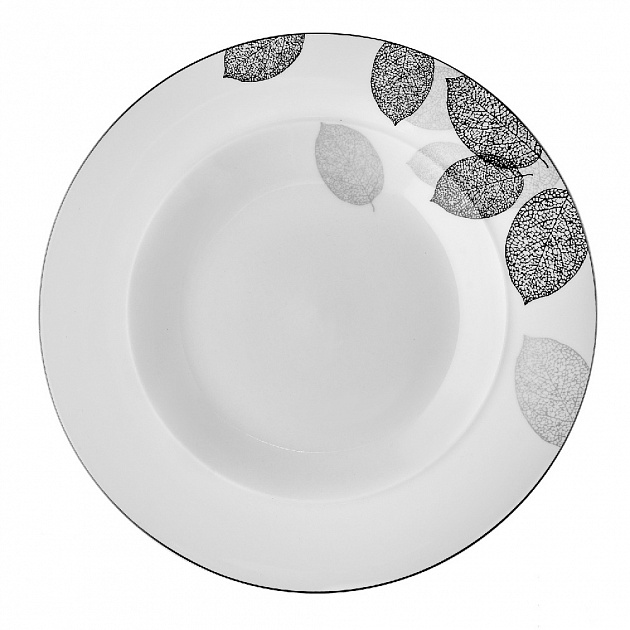 Тарелка суповая 23см ESPRADO Bosqua Platina костяной фарфор 000000000001163450