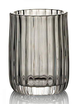 Стакан для зубных щеток 7,5x7,5x10см 230мл DE'NASTIA Граненое стекло серый стекло 000000000001218916
