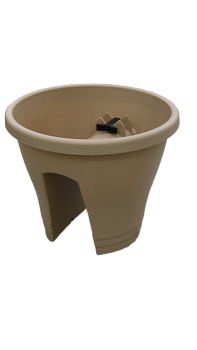 Кашпо на перила D30см H24см 6,5л Бежевый пластик 000000000001194506