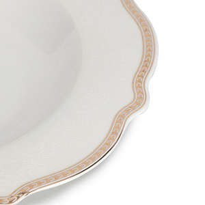 Тарелка суповая 23см 300мл Stephanie с перламутром золото фарфор 000000000001219783
