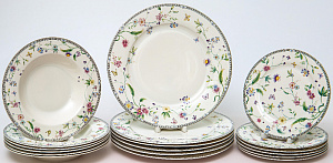 Набор столовой посуды 18 предметов BALSFORD МАНУЭЛА (тарелка 190мм-6шт+тарелка 220мм-6шт+тарелка 270мм-6шт) фарфор 000000000001208405