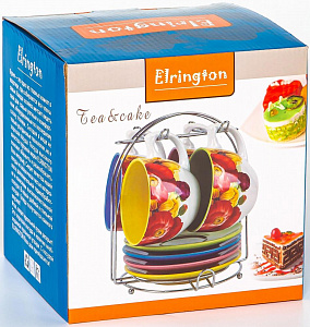 Набор чайный 8 предметов 220мл (4 чашки + 4 блюдца) ELRINGTON ромашка ПУ керамика 111-09020 000000000001205647