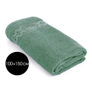Полотенце 100х150см DE'NASTIA ТАЛИСМАН 1 зеленый хлопок-100% 000000000001215363