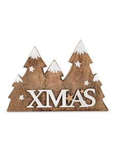 Декоративная фигурка 25x3,5x17см DE'NASTIA XMAS бежевый/былый дерево манго 000000000001229664