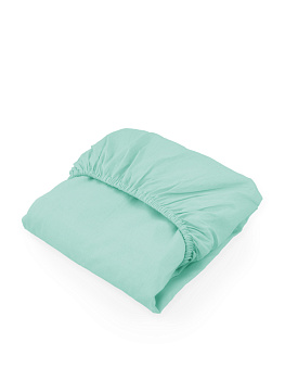 Проcтыня натяжная DE'NASTIA БЯЗЬ 90x200+25см 100%Хлопок зелёный C010731 000000000001192959