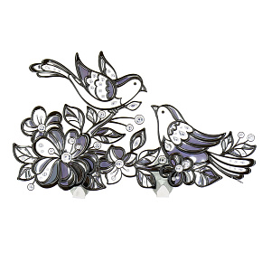 Двойной стикер крючок Пташки Room Decoration 000000000001127374