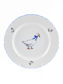 Тарелка обеденная 25см CMIELOW Рококо Гуси фарфор 000000000001214871